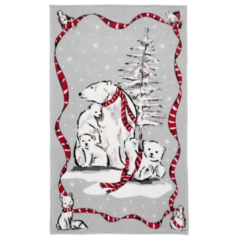 Vera Bradley Beary Merry Print Throw Blanket